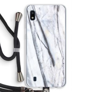 Gestreepte marmer: Samsung Galaxy A10 Transparant Hoesje met koord