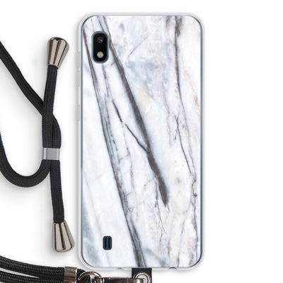 Gestreepte marmer: Samsung Galaxy A10 Transparant Hoesje met koord