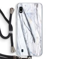 Gestreepte marmer: Samsung Galaxy A10 Transparant Hoesje met koord