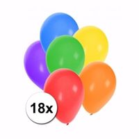 Gekleurde ballonnen 18 stuks - thumbnail