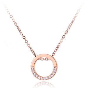 Dames ketting Edelstaal Cilla Jewels Rose Zircon Circle