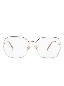Chloé Eyewear lunettes de soleil oversize à monture géométrique - Or