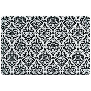 Set van 12x stuks rechthoekige placemats met zwarte barok print 43,5 x 28,5 cm