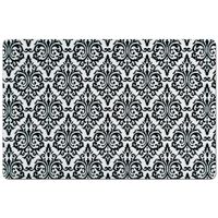 Set van 12x stuks rechthoekige placemats met zwarte barok print 43,5 x 28,5 cm