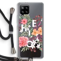 Hello in flowers: Samsung Galaxy A42 5G Transparant Hoesje met koord