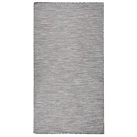 VidaXL Buitenkleed platgeweven 80x150 cm bruin en blauw