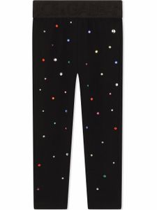 Dolce & Gabbana Kids legging à taille à logo - Noir