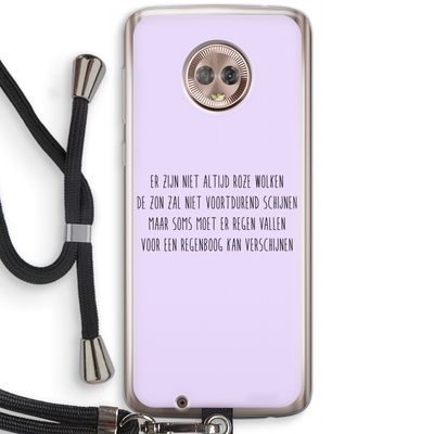 Regenboog: Motorola Moto G6 Transparant Hoesje met koord
