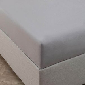 Hoeslaken - Bamboe Stretch - Licht Grijs - 80x200 cm - Grijs - Fresh and Co - Dekbed-Discounter.nl