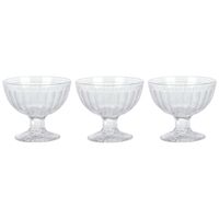 Excellent Houseware IJcoupes/ijs serveer schaaltjes - set 3x stuks - glas - 200 ml - IJsjeshouders