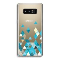 Gekleurde driehoekjes blauw: Samsung Galaxy Note 8 Transparant Hoesje