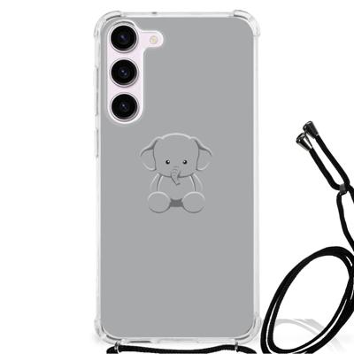 Samsung Galaxy S23 Stevig | Bumper Hoesje | Grijs Baby Olifant Samsung Galaxy S23 Stevig | Bumper Hoesje | Grijs Baby Olifant