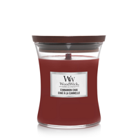 WoodWick Geurkaars Medium Cinnamon Chai - 11 cm / ø 10 cm - Geurkaars in Glas - Houten Lont WoodWick Geurkaars Medium Cinnamon Chai - 11 cm / ø 10 cm - Geurkaars in Glas - Houten Lont
