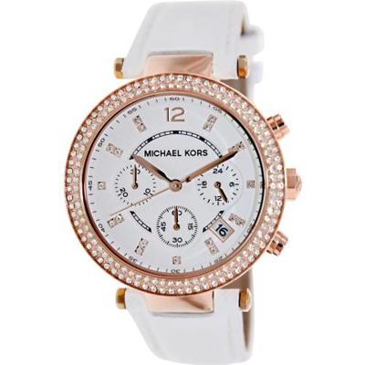 Michael Kors Heren Parker MK2281 wit lederen quartz modehorloge