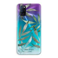 Tropical watercolor leaves: Oppo A52 Transparant Hoesje