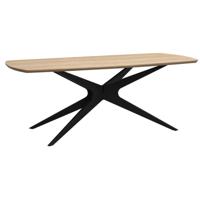 Leen Bakker - Eettafel Suzanne - Naturel - 200x90 Cm - MDF - Bruin