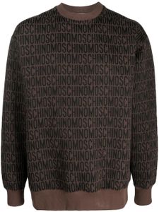 Moschino pull à logo imprimé - Marron