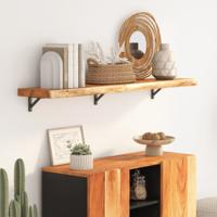 Wandschap rechthoekig natuurlijke rand 110x20x2,5 cm acaciahout