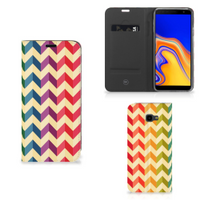 Samsung Galaxy J4 Plus Hoesje met Magneet Zigzag Multi Color - thumbnail
