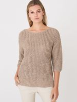 3/4 mouw boothals trui met pailletten