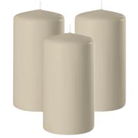 Enlightening Candles Cilinder/stompkaars - 3x - beige - D8 x H12 cm - 45 branduur