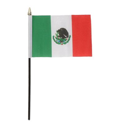 Mexico - mini vlaggetje van 10 x 15 cm op stokje - Landen vlag - H27 cm