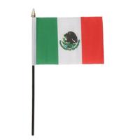 Mexico - mini vlaggetje van 10 x 15 cm op stokje - Landen vlag - H27 cm