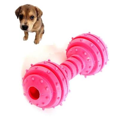 Huisdier TPR Bite-resistente speelgoed veilig niet-toxisch dumbbells Molar speelgoed (rood)
