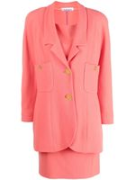 CHANEL Pre-Owned ensemble robe-blazer à boutons CC (années 1980) - Orange - thumbnail