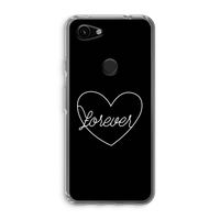 Forever heart black: Google Pixel 3a Transparant Hoesje