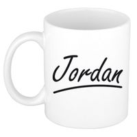 Naam cadeau mok / beker Jordan met sierlijke letters 300 ml