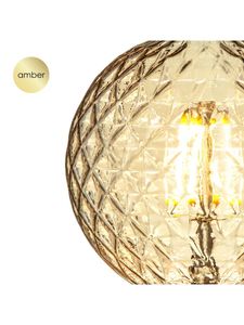 Edison Vintage LED lamp E27 LED filament lichtbron, Deco Globe G95, 9.5/9.5/13.5cm, Amber, Retro LED lamp Dimbaar, 4W 330lm 2700K, warm wit licht, geschikt voor E27 fitting