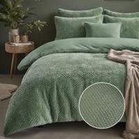 Dekbedovertrek Rabbit Fur - Eenpersoons (140x200 cm) - Groen Microvezel - Dessin: Patroon, Luxe - Sleeptime - Dekbed-Discounter.nl