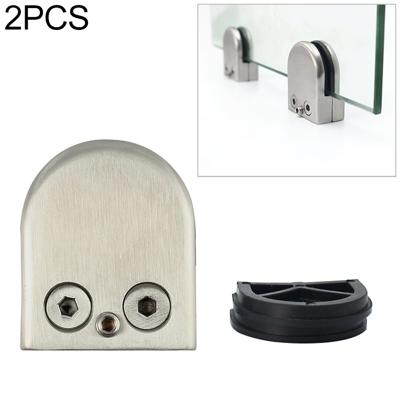 2 stuks 8-12mm platte bodem matte gepolijst 304 RVS vaste clip reling glas hout Layer Board klembeugel