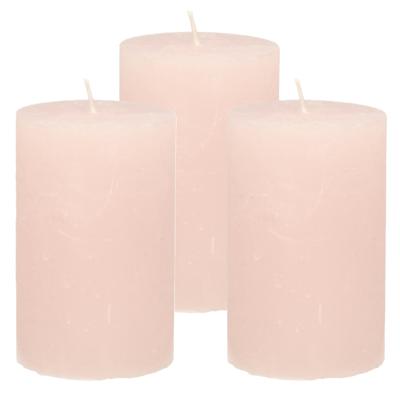 Atmosphera Stompkaars - 3x - licht roze - 5 x 8 cm - klein rustiek model - cilinderkaars - kaars Atmosphera Stompkaars - 3x - licht roze - 5 x 8 cm - klein rustiek model - cilinderkaars - kaars