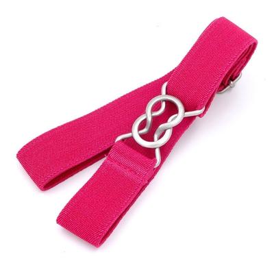 Candy-gekleurd 8-karakter clasp elastische gevlochten riem voor kinderen (Rose Red)
