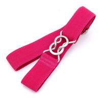 Candy-gekleurd 8-karakter clasp elastische gevlochten riem voor kinderen (Rose Red)