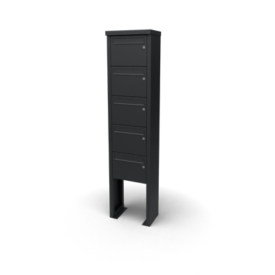 Multibox brievenbus 1 breed 5 hoog zwart - Geroba