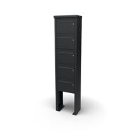 Multibox brievenbus 1 breed 5 hoog zwart - Geroba
