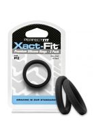 #12 Xact-Fit Cockring 2-Pack - Black - thumbnail