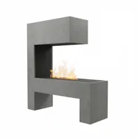 Glow Fire Mozart Grijs - OMC 600 | Vrijstaande Waterdamphaard - 120 cm x 110 cm x 35 cm
