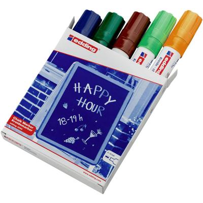 Edding 4090 4-4090099 Krijtmarker Blauw, Groen, Bruin, Lichtgroen, Neon-oranje 4 mm, 15 mm N/A