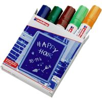 Edding 4090 4-4090099 Krijtmarker Blauw, Groen, Bruin, Lichtgroen, Neon-oranje 4 mm, 15 mm N/A