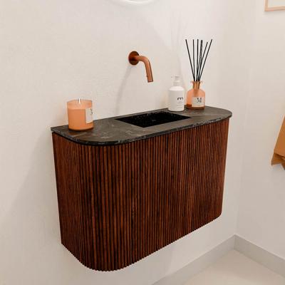 Toiletmeubel Mondiaz Joya Dlux | 63.2 cm | Meubelkleur Ruby | Faye wastafel Lava Wasbak Midden | Zonder kraangat(en)