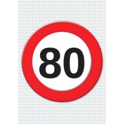 80 jaar verjaardag deur en raam versiering poster - 59 x 84 cm - leeftijd feestartikelen