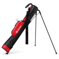 Golf-standtas met 2 Vakken & Regenhoes Golf tas Licht met Schouderband Rood