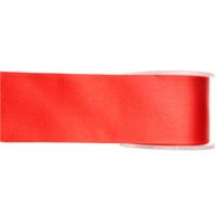 Satijn sierlint - rood - Hobby/decoratie cadeau lint - 2,5 cm x 25 meter