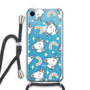 Rainbow Unicorn: iPhone XR Transparant Hoesje met koord