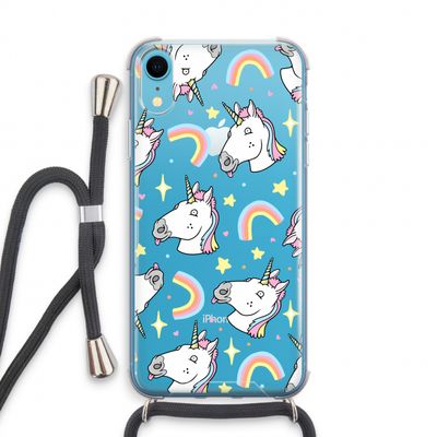 Rainbow Unicorn: iPhone XR Transparant Hoesje met koord