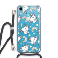Rainbow Unicorn: iPhone XR Transparant Hoesje met koord